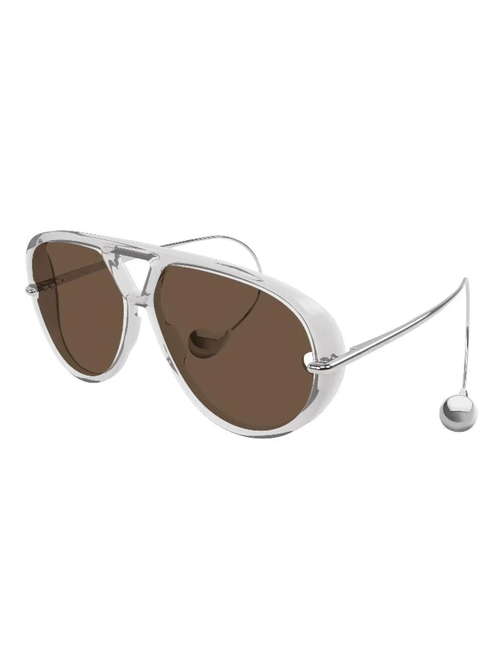 New Bottega Veneta Women's Sunglasses Grey Square Brown Lens Acetate Frame 009